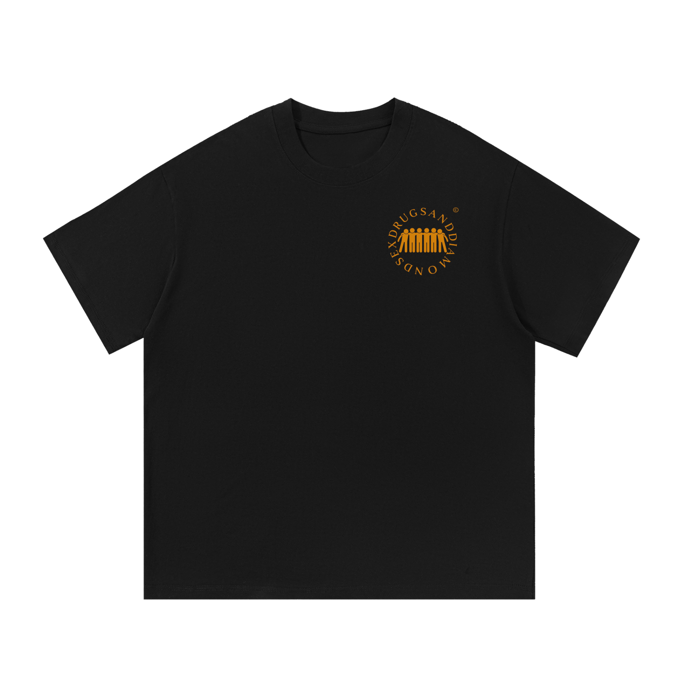 Orange Logo Cotton T-Shirt