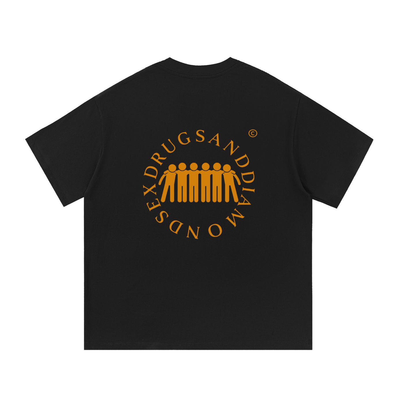 Orange Logo Cotton T-Shirt