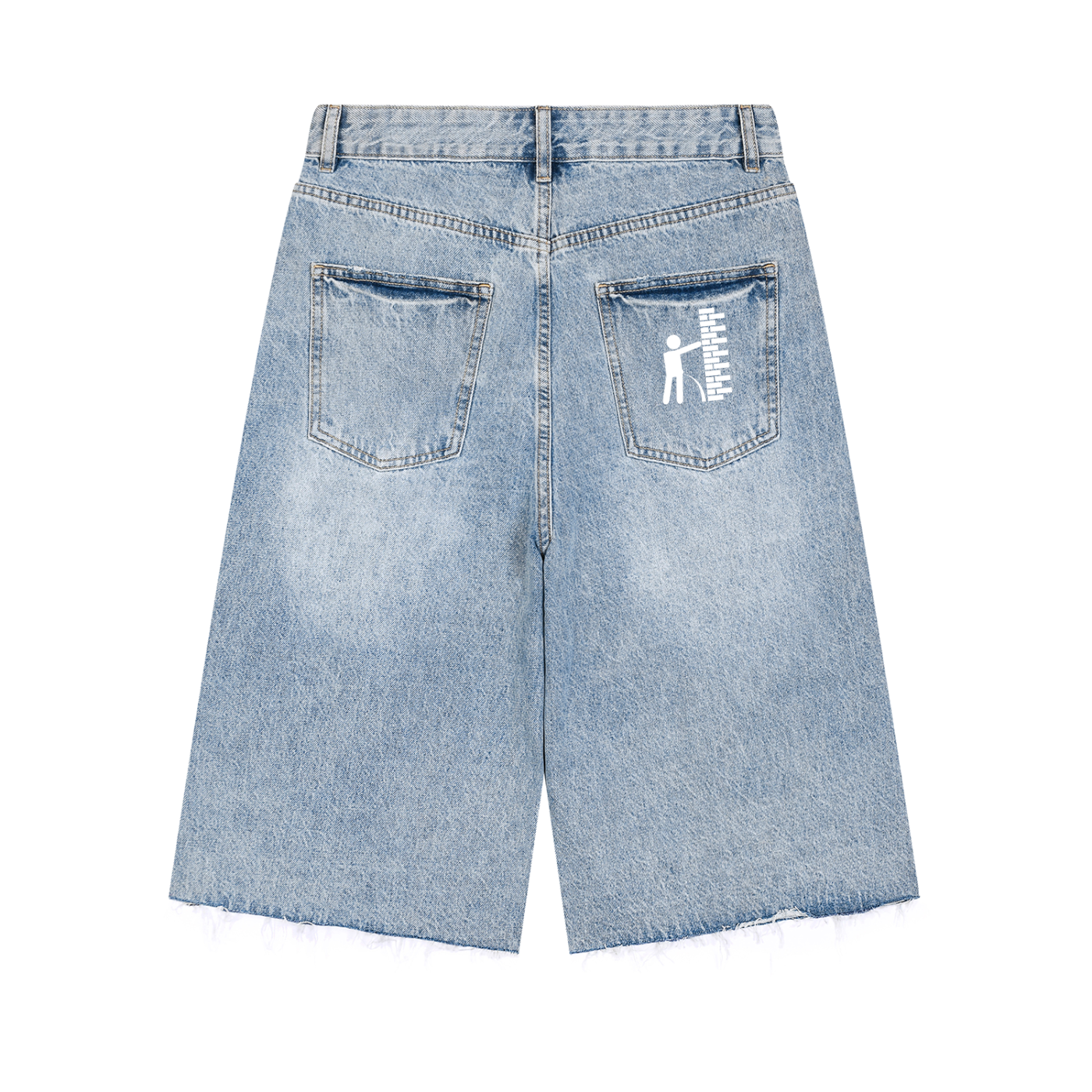 “PARTY” Men’s Vintage Wide Leg Denim Shorts