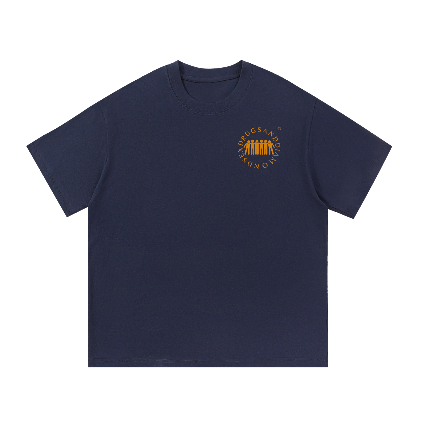 Orange Logo Cotton T-Shirt