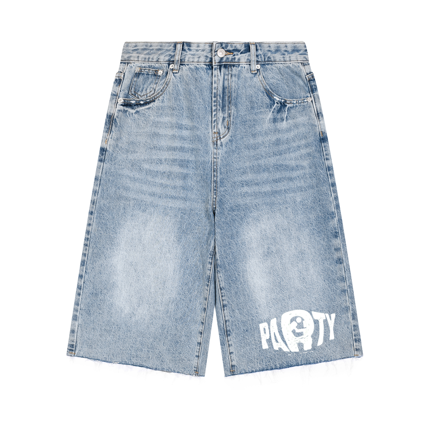“PARTY” Men’s Vintage Wide Leg Denim Shorts